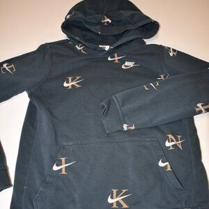 Nike Hoodie Sweatshirt Youth L - Blue with Swoosh-Pockets-Comfy-Warm